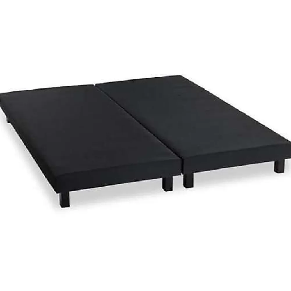 Rakenne Lot de 2 Sommiers tapissiers a lattes 180 x 200 cm - Bois massif noir + Pieds>Deko Dream Hot