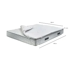 Talamo Italia Demolo surmatelas double, Surmatelas pour améliorer la posture, Surmatelas en mousse à mémoire de forme, 140x190xh5 cm* Surmatelas