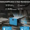 Giantex Deshumidificateur d Air Industriel 73,5L/Jour, 20%-90% Humidité, 2 Méthodes Drainage, Bleu* Déshumidificateur D'Air