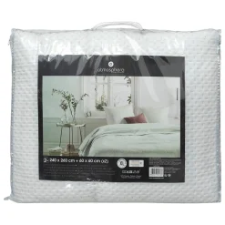 Atmosphera Créateur D'Intérieur Dessus de lit + 2 taies Dolce - ivoire 240x260 cm - Atmosphera* Boutis, Couvre-Lit, Édredon