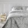 Dessus de lit 260 x 240 cm + 2 Taies 60 x 60 cm "Marie" - Gris>Atmosphera Discount