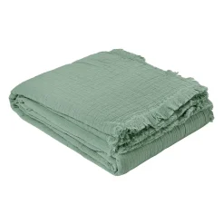 Dessus de lit gaze de coton (180x250 cm - Céladon)>