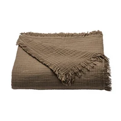 Dessus de lit gaze de coton (270x250 cm - Marron chocolat)> New