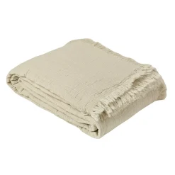 Dessus de lit gaze de coton (180x250 cm - Gris Galet)> Online
