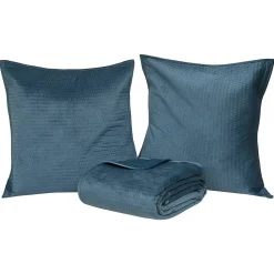 Atmosphera Créateur D'Intérieur Dessus de lit Lilou bleu egéen 260x240cm - Atmosphera* Boutis, Couvre-Lit, Édredon