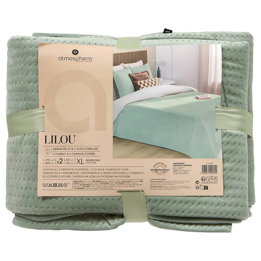 Dessus de lit Lilou vert céladon 260x240cm - Atmosphera>Atmosphera Créateur D'Intérieur Hot
