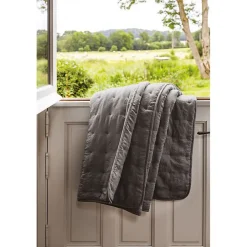 Dessus de lit matelassé aspect lavé-froissé "Angkor" - Angkor Ardoise - 240 x 260 cm>Toison d'Or Online