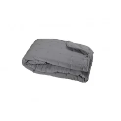 Dessus de lit matelassé aspect lavé-froissé "Angkor" - Angkor Ardoise - 240 x 260 cm>Toison d'Or Online