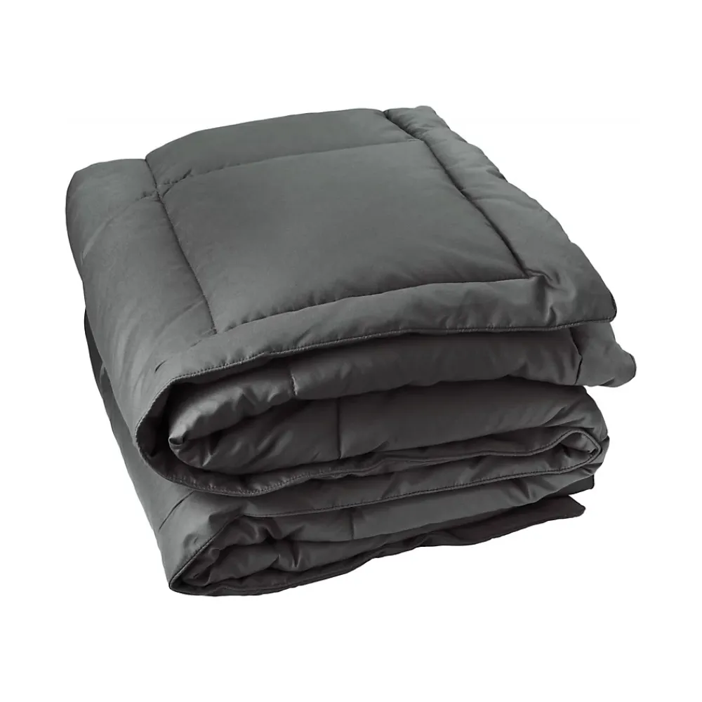 Toison d'Or Dessus de lit matelassé peau de pêche Oekotex (240x260 cm - Gris anthracite)* Boutis, Couvre-Lit, Édredon
