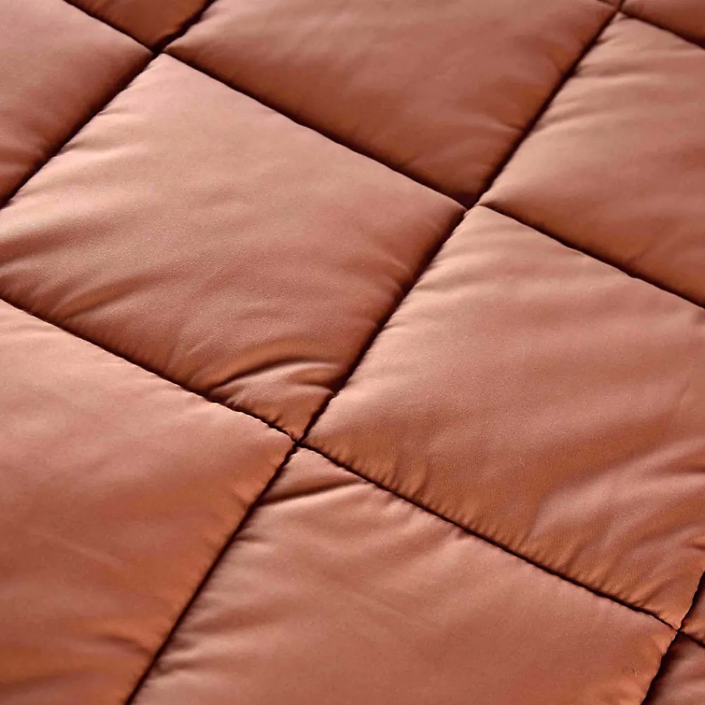 Dessus de lit matelassé peau de pêche Oekotex (240x260 cm - Terracotta)>Toison d'Or Outlet