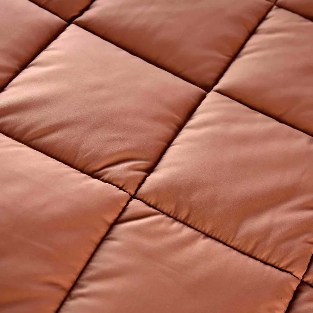 Toison d'Or Dessus de lit matelassé peau de pêche Oekotex (220x240 cm - Terracotta)* Boutis, Couvre-Lit, Édredon