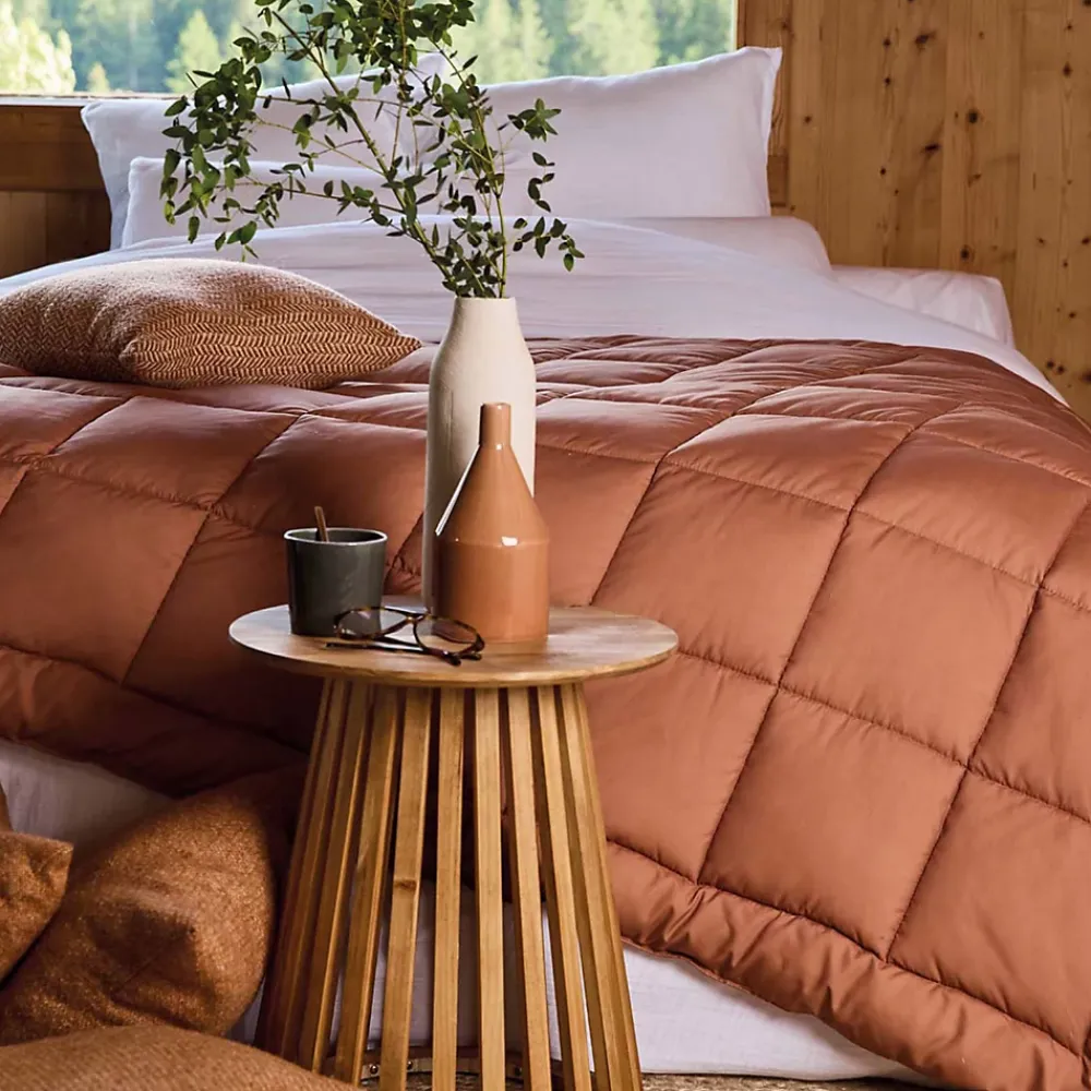 Toison d'Or Dessus de lit matelassé peau de pêche Oekotex (220x240 cm - Terracotta)* Boutis, Couvre-Lit, Édredon