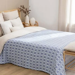 Dessus de lit Nuvia bleu indigo 260x240cm - Atmosphera><noscript><img width=