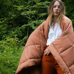 Linnea Dessus de lit polyester microfibre 240x220 cm LAZY orange ocre* Boutis, Couvre-Lit, Édredon
