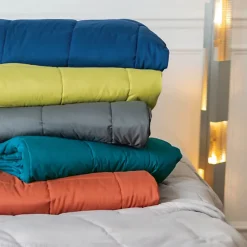 Linnea Dessus de lit polyester microfibre 240x220 cm LAZY orange ocre* Boutis, Couvre-Lit, Édredon