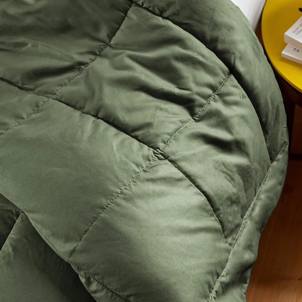 Dessus de lit polyester microfibre 260x240 cm LAZY vert argile>Linnea Discount