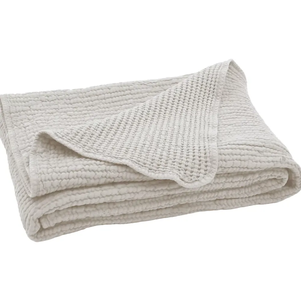 Linnea Dessus de lit réversible 270x250 cm JAIPUR en coton beige craie* Boutis, Couvre-Lit, Édredon
