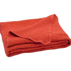 Dessus de lit réversible 180x250 cm JAIPUR coton rouge terracotta>Linnea Outlet