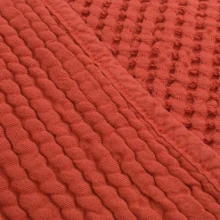 Dessus de lit réversible 180x250 cm JAIPUR coton rouge terracotta><noscript><img width=
