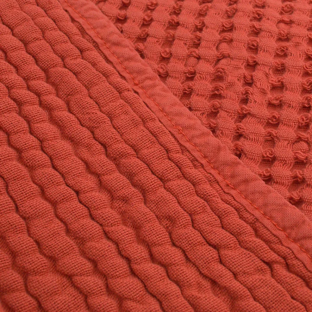 Dessus de lit réversible 180x250 cm JAIPUR coton rouge terracotta>Linnea Outlet