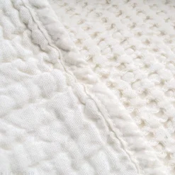 Dessus de lit réversible 270x250 cm JAIPUR en coton blanc><noscript><img width=