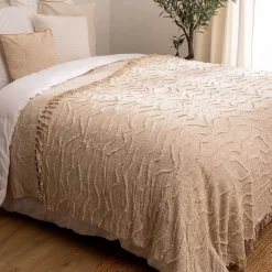 Atmosphera Créateur D'Intérieur Dessus de lit Slub tufté 240x260 coton* Boutis, Couvre-Lit, Édredon