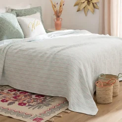 Dessus de lit Wild jacquard bleu clair 240x260cm - Atmosphera>Atmosphera Créateur D'Intérieur New