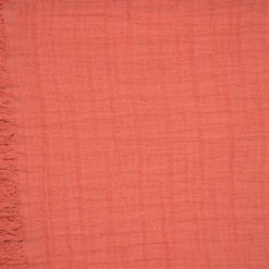 Linnea Dessus de lit 180x250 cm BREHAT 100% gaze de coton orange corail* Boutis, Couvre-Lit, Édredon
