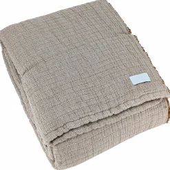 Linnea Dessus de lit 270x250 cm en coton lavé SEVILLE gris bronze* Boutis, Couvre-Lit, Édredon