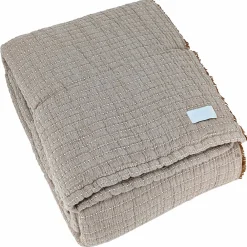 Linnea Dessus de lit 180x250 cm en coton lavé SEVILLE gris bronze* Boutis, Couvre-Lit, Édredon