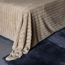 Linnea Dessus de lit 260x230 cm HERMINE fausse fourrure beige Naturel* Boutis, Couvre-Lit, Édredon