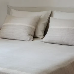 Linnea Dessus de lit ZAGORA pur coton 250 g/m² 180x240 cm beige lin* Boutis, Couvre-Lit, Édredon