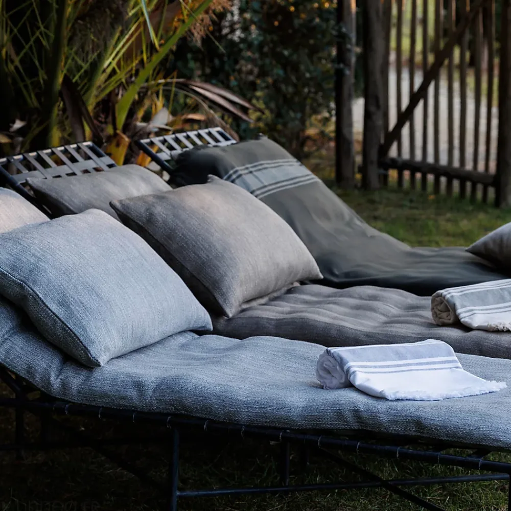 Linnea Dessus de lit ZAGORA pur coton 250 g/m² 180x240 cm noir granit* Boutis, Couvre-Lit, Édredon