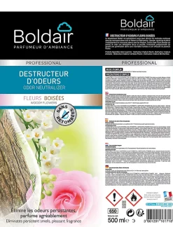 Boldair Destructeur d'odeurs fleurs boisées 500ml* Désodorisant Et Parfum D'Ambiance