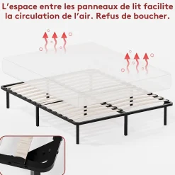 Teeno Dewinner Sommier à Lattes sur Pieds, Lit 2x13 Lattes, 7 Pieds Inclus, 140x200CM* Sommier