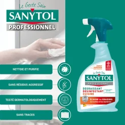 Dégraissant désinfectant cuisine agrumes 0,75L>Sanytol New