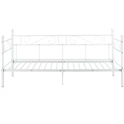 Divan en Acier Canapé Lit Simple en Métal 200 x 90 cm Blanc en.casa><noscript><img width=