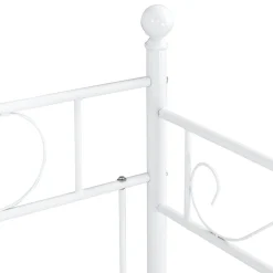 Divan en Acier Canapé Lit Simple en Métal 200 x 90 cm Blanc en.casa><noscript><img width=