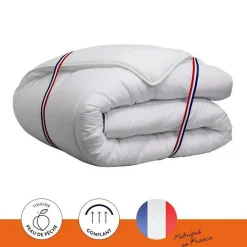 Couette chaude 400gr/m² COUNTRY 200x200 cm blanc><noscript><img width=