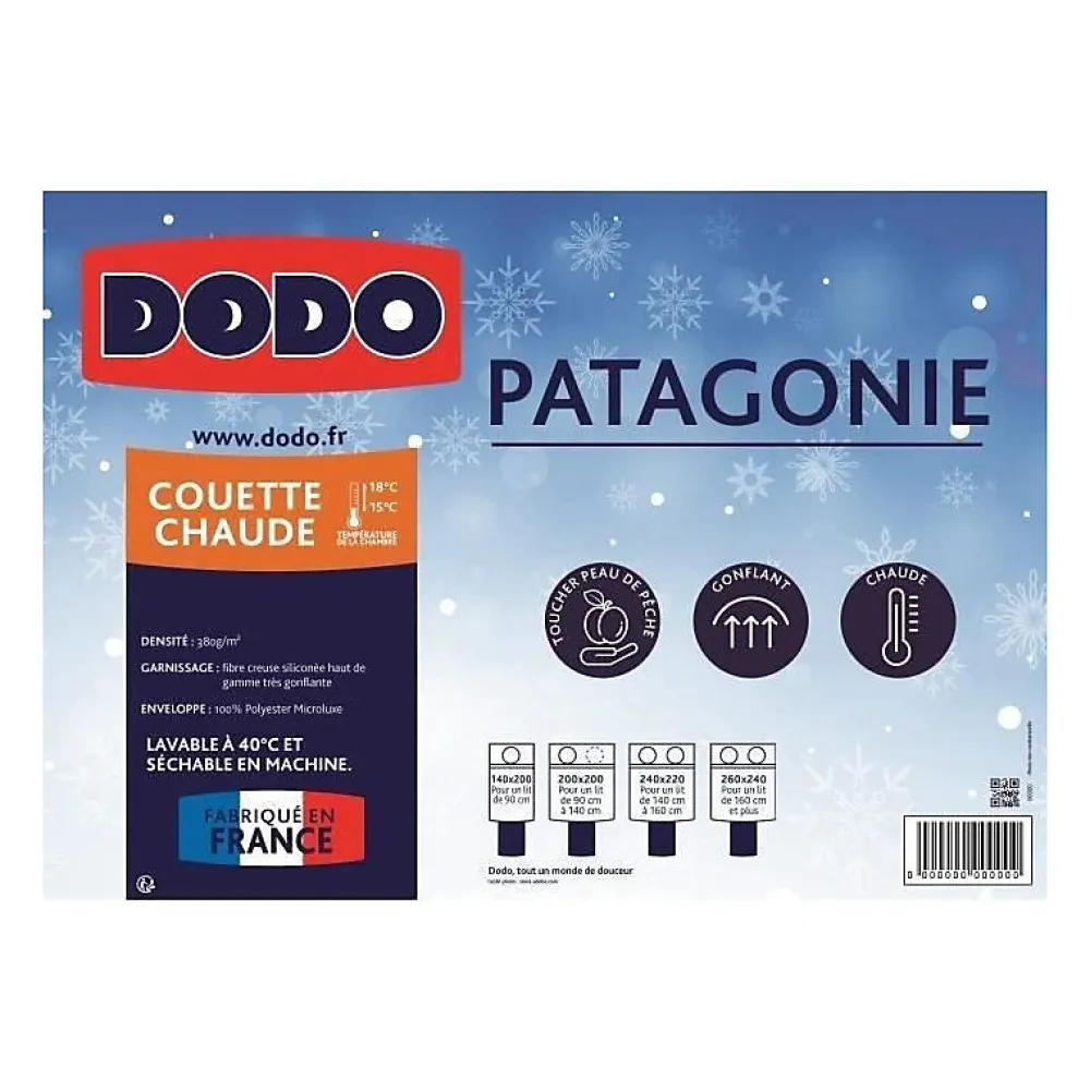 Couette chaude Patagonie blanc - 240x260 cm>Dodo Outlet