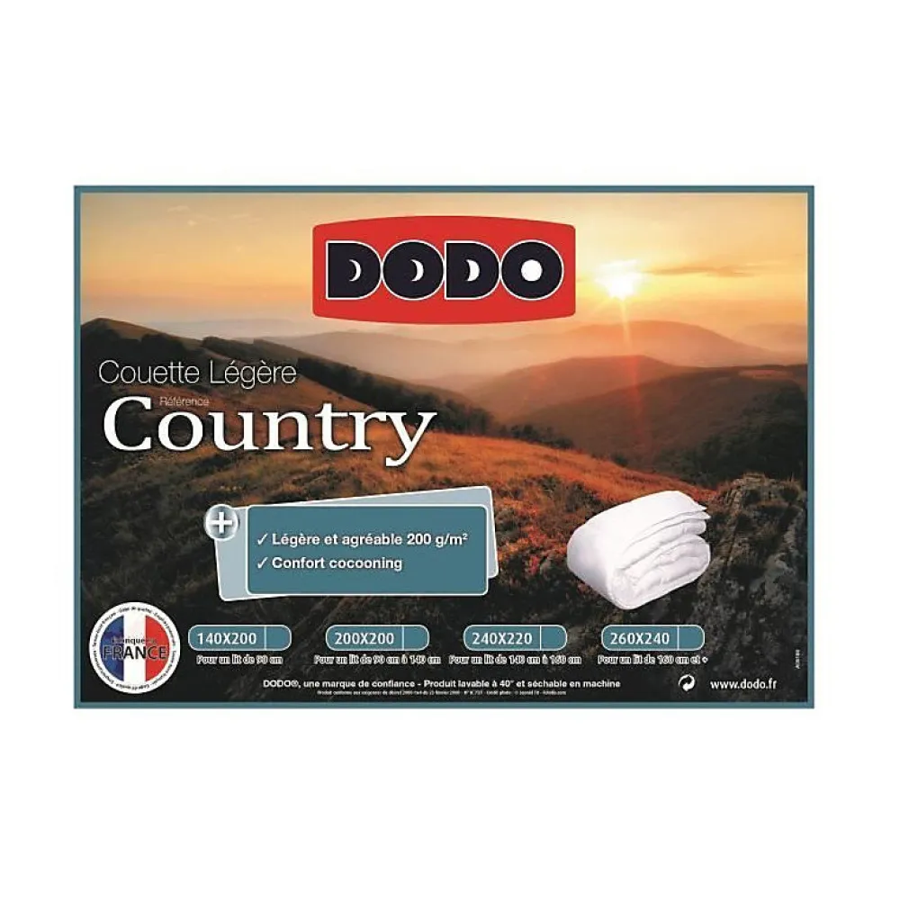 Couette légere Country - 240 x 260 cm - Blanc>Dodo Clearance