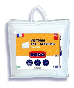 Couette tempérée 300gr/m² anti-acarians VICTORIA 240x260 cm blanc>Dodo New
