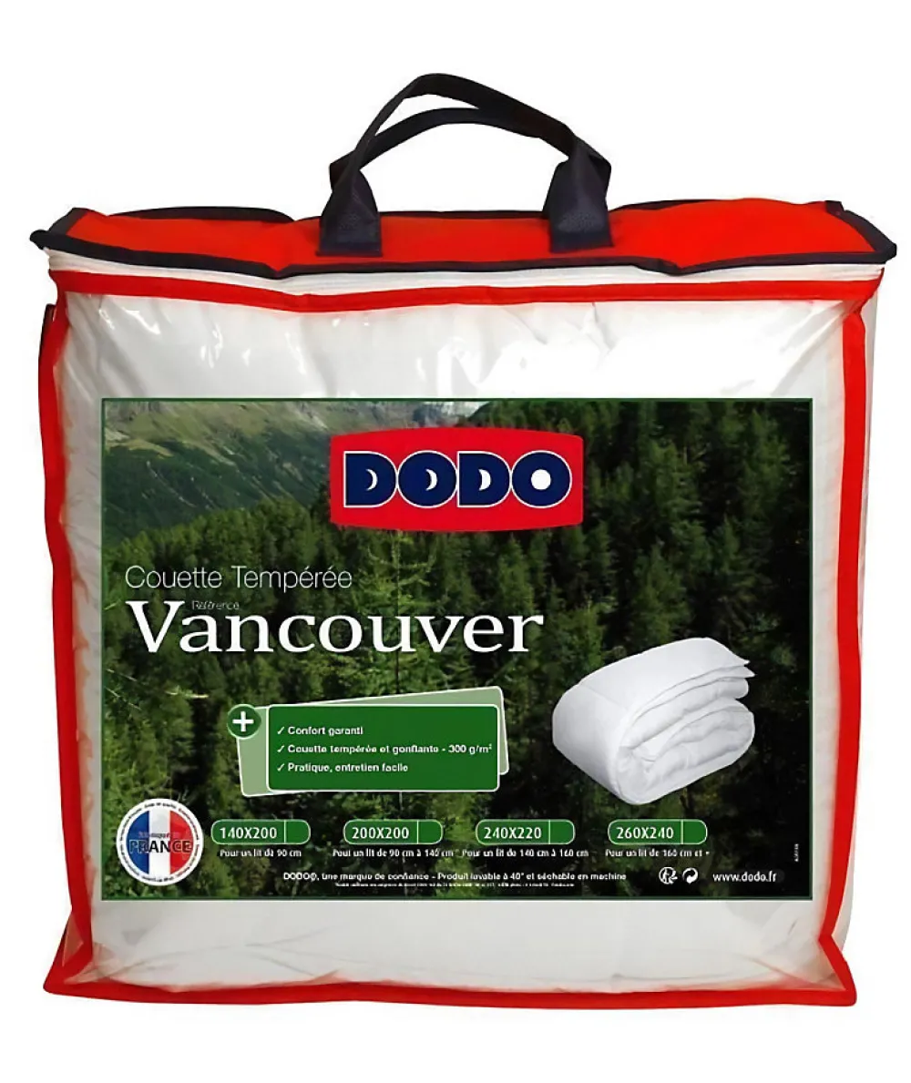 Dodo Couette tempérée Vancouver - 220 x 240 cm - Blanc* Couette