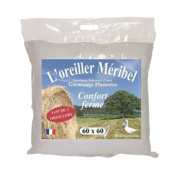 Lot de 2 Oreillers MERIBEL Plumettes 60x60cm>Dodo Best