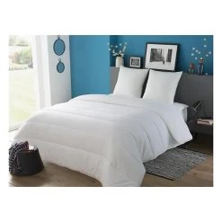 Lot de 2 oreillers Tendance - 60 x 60 cm - Garnissage 100% Polyester fibre creuse siliconée - Blanc><noscript><img width=