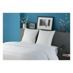 Lot de 2 oreillers Tendance - 60 x 60 cm - Garnissage 100% Polyester fibre creuse siliconée - Blanc><noscript><img width=
