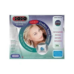 Dodo Lot de 2 oreillers Total Protect 65x65 cm blanc* Oreiller Moelleux