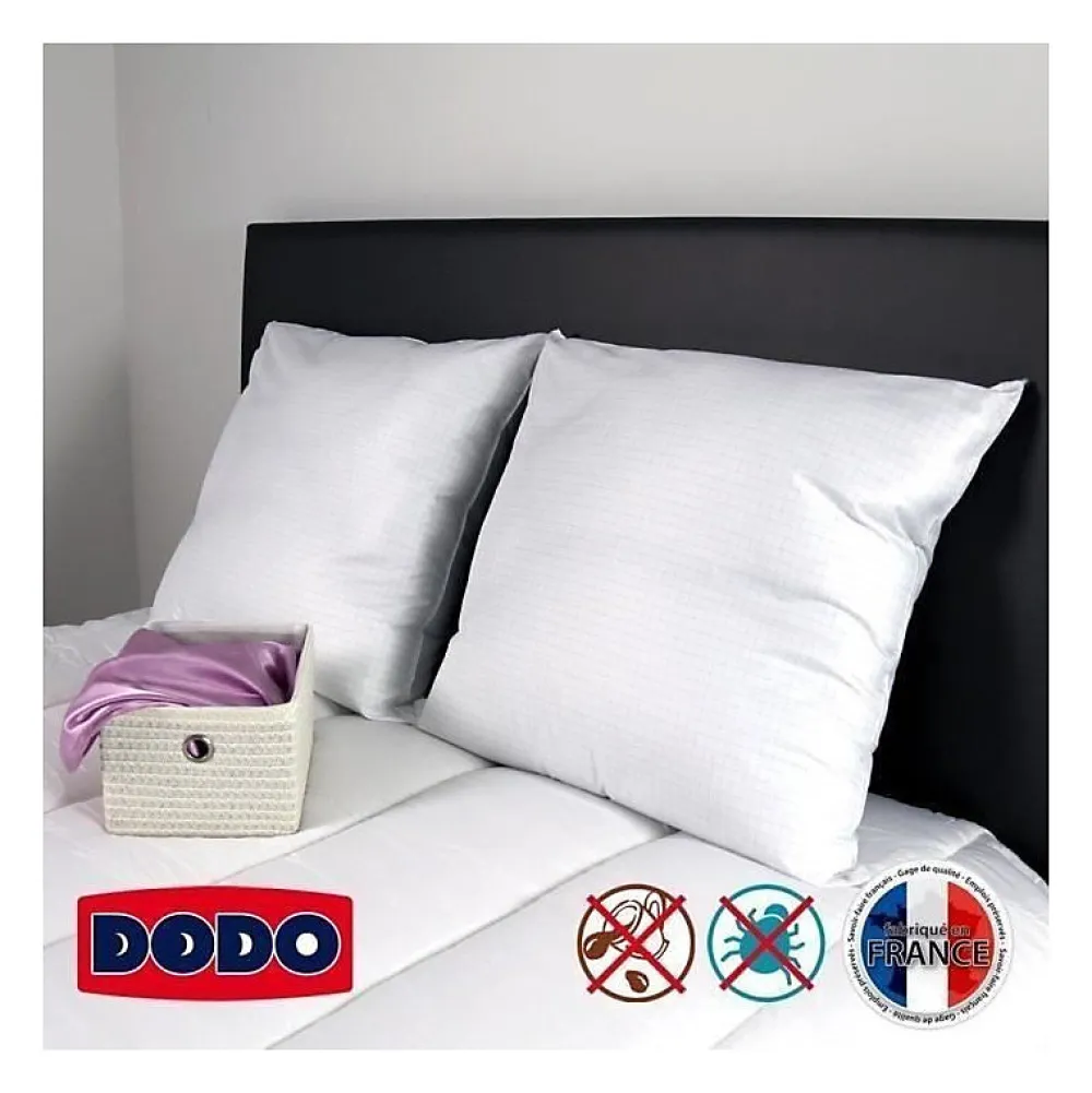 Dodo Lot de 2 oreillers Total Protect 65x65 cm blanc* Oreiller Moelleux