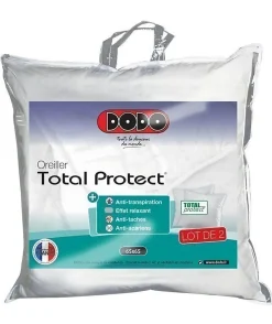 Dodo Lot de 2 oreillers Total Protect 65x65 cm blanc* Oreiller Moelleux