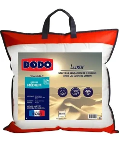 Oreiller LUXOR 60x60 cm - 100% Coton - Effet Duvet>Dodo Hot